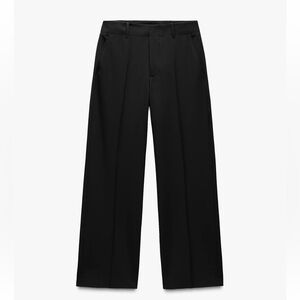 ZARA Black Straight-Leg Trousers